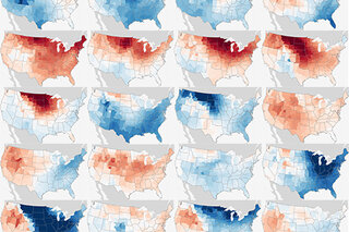 Map image for U.S. temperatures for every El Niño winter since 1950