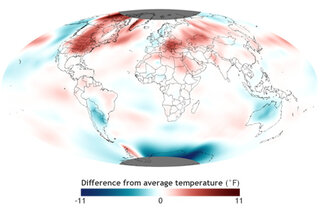Map image for Hot and cold contrasts add up to planet's 4th warmest July on record