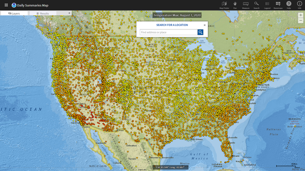 Example thumbnail image for NCEI Map Viewer Application - Data Locator 