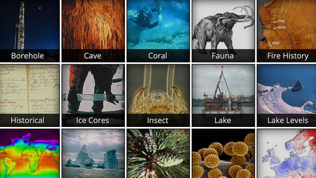 Example thumbnail image for Natural records of past climate - Maps, Visualizations, and Descriptive Information