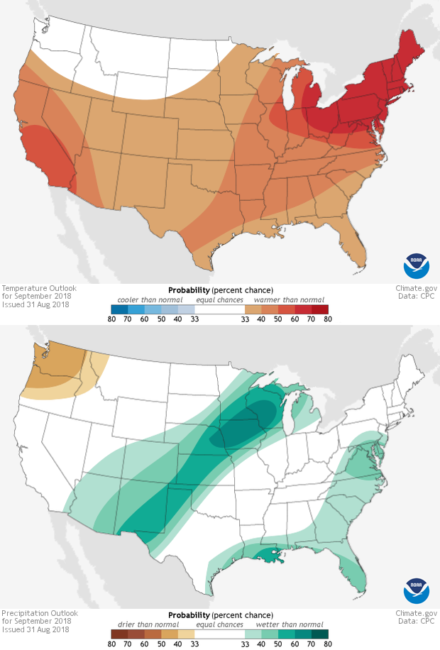 What’s the U.S. climate outlook for September 2018?