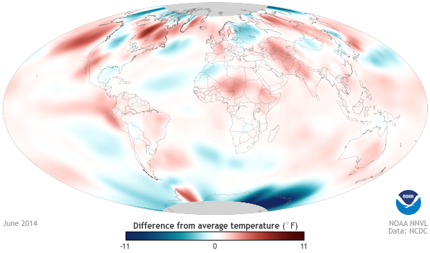 Data Snapshots: June 2014 Difference from Average Temperature