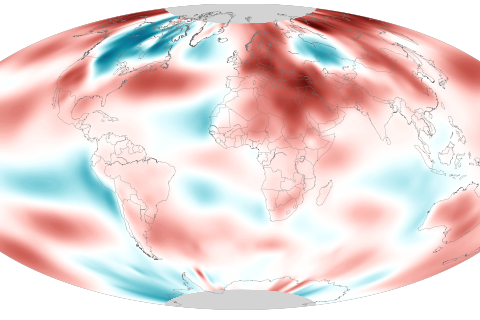 Temperature anomaly map